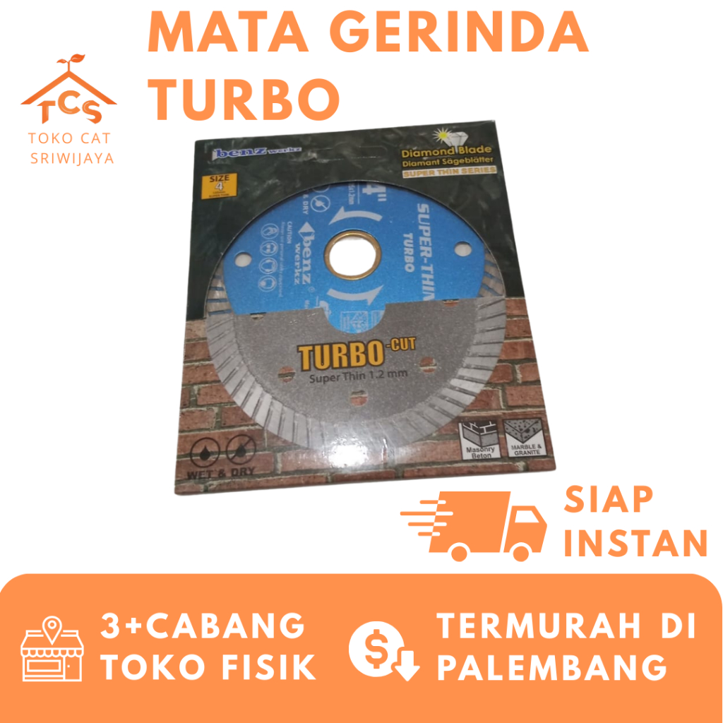Mata Gerinda Potong Keramik Granit Beton 4 Inch Turbo Basah & Kering