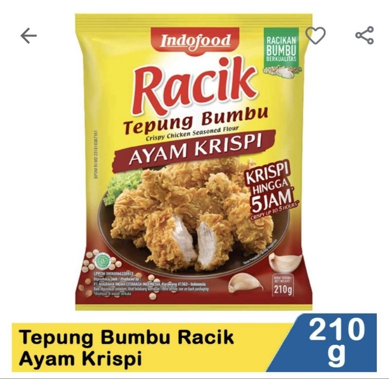 

Indofood Tepung Bumbu Racik Ayam Krispi 210G