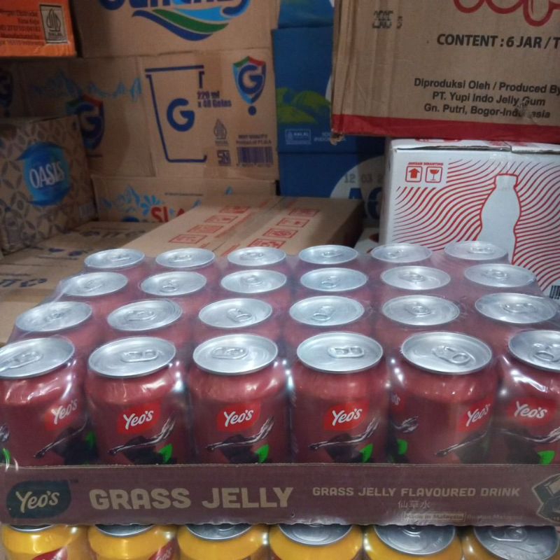 

yeo's grass jelly 1 pack isi 24 kaleng / yeos cincau kaleng / minuman teh / tea