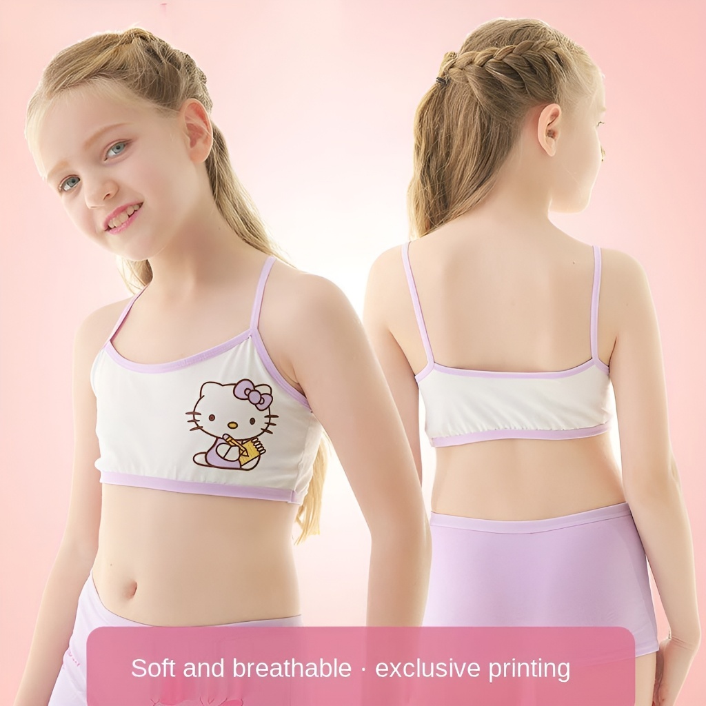 6PCS Miniset bra bh anak perempuan tali kecil motif lucu simpel murah adem/ Miniset Tali Kecil