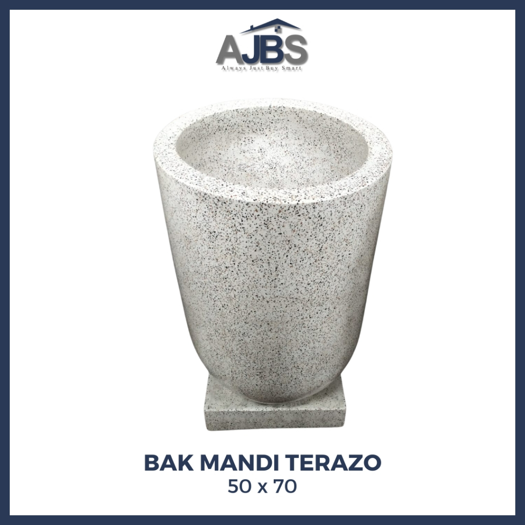Bak Mandi Terazo Kapsul 50 x 70 - Bak Mandi Minimalis - Bak Kamar Mandi - Bak Mandi Teraso Gentong