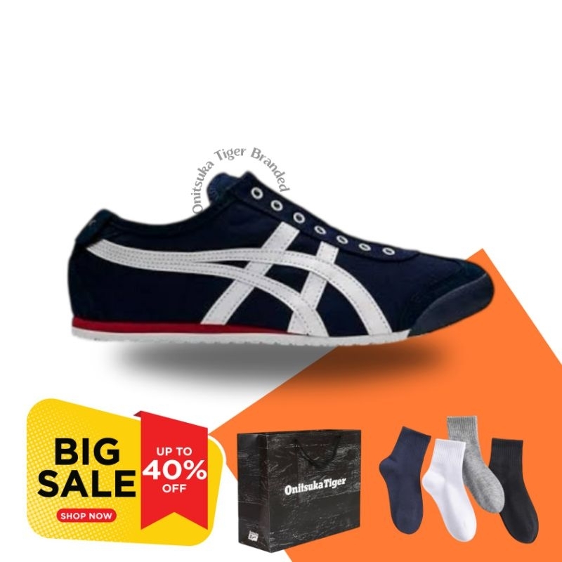 Sepatu Onitsuka Tiger Slip on Navy red