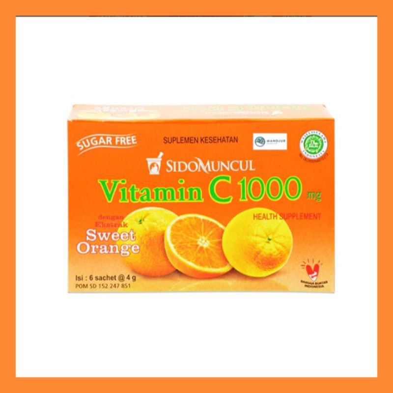 

SidoMuncul Vitamin Sea 1000 Minuman Suplemen Kesehatan Sweet Orange 6x4 g