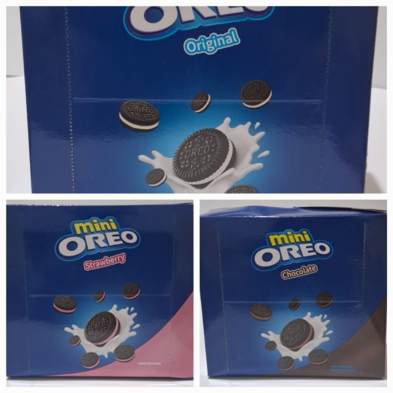 

oreo mini biskuit coklat + original + strobery