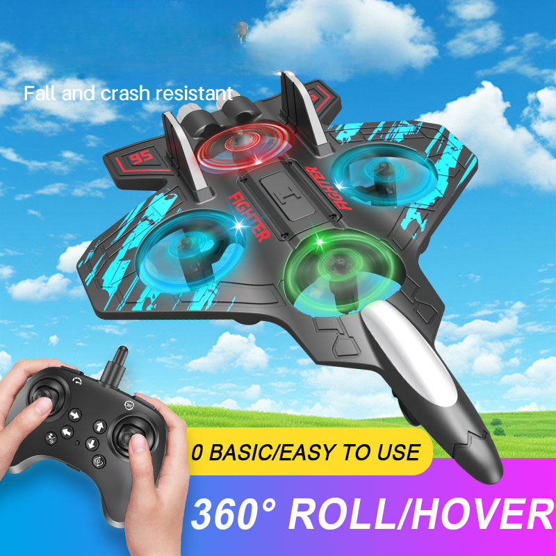 Mainan Pesawat Terbang Remote Control RC | Pesawat Tempur Remote Control Dengan LED Lampu Pesawat Gl