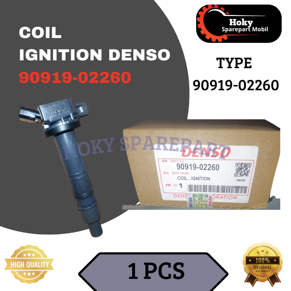 Coil Ignition Denso 90919-02260 Asli Original - Koil Pengapian Mobil Toyota Avanza, Rush, Yaris, Vio