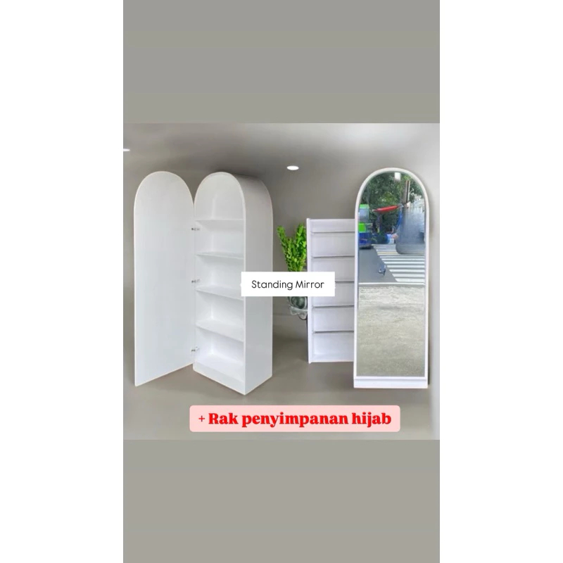 Standing mirror + Rak penyimpanan Hijab