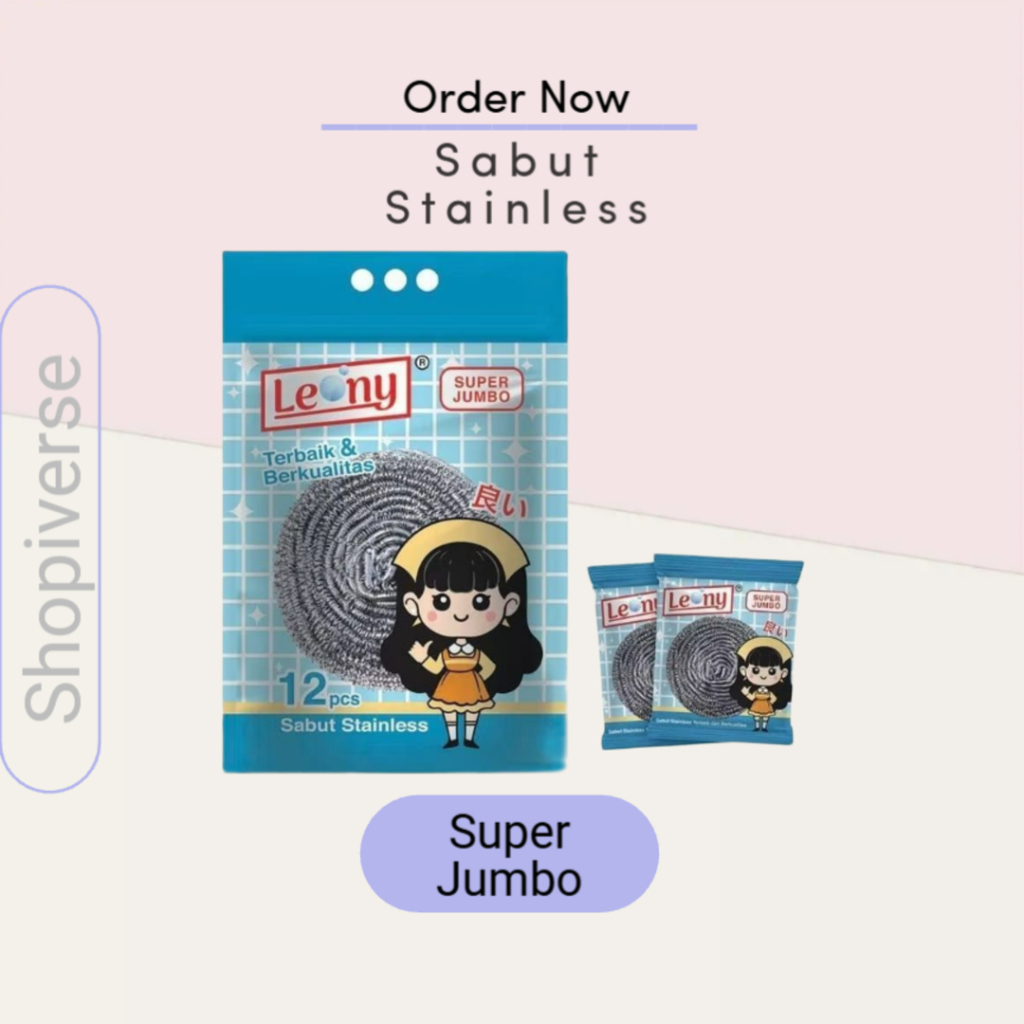 Leony Gosok Panci Super Jumbo / Kawat Cuci Piring Panci Wajan / Sabun Stainless