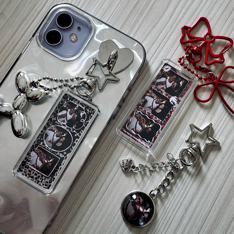 photostrip keychain custom / keychain couple / photostrip custom / hook softcase+keychain