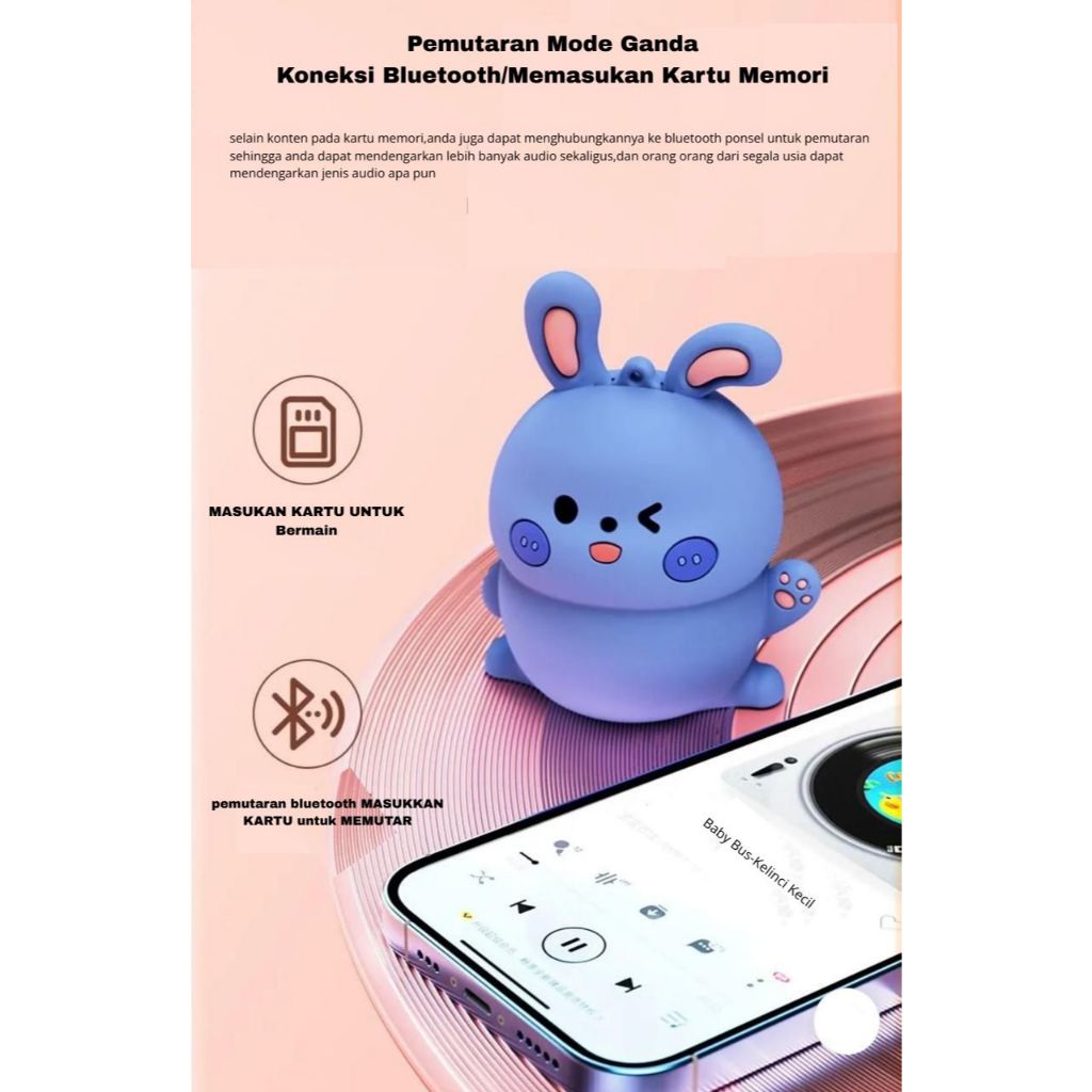 Musik Box Mini, Baby Music Bluetooth Speaker, Mainan Edukasi Anak 1 - 4 Tahun, Kotak Musik Gantung B