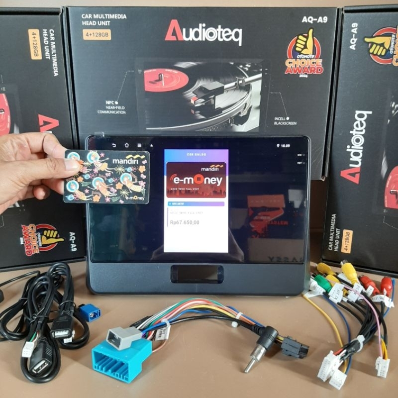 HEAD UNIT ANDROID WAGON R ANDROID 9 INCH AUDIOTEQ RAM 4/128 GB - NFC - INCELL BLACK SCREEN ANDROID S