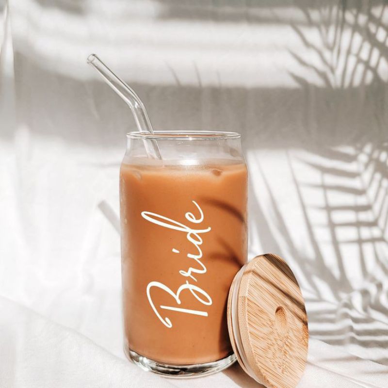 Tumbler Gelas Kaca Tutup Kayu Custom