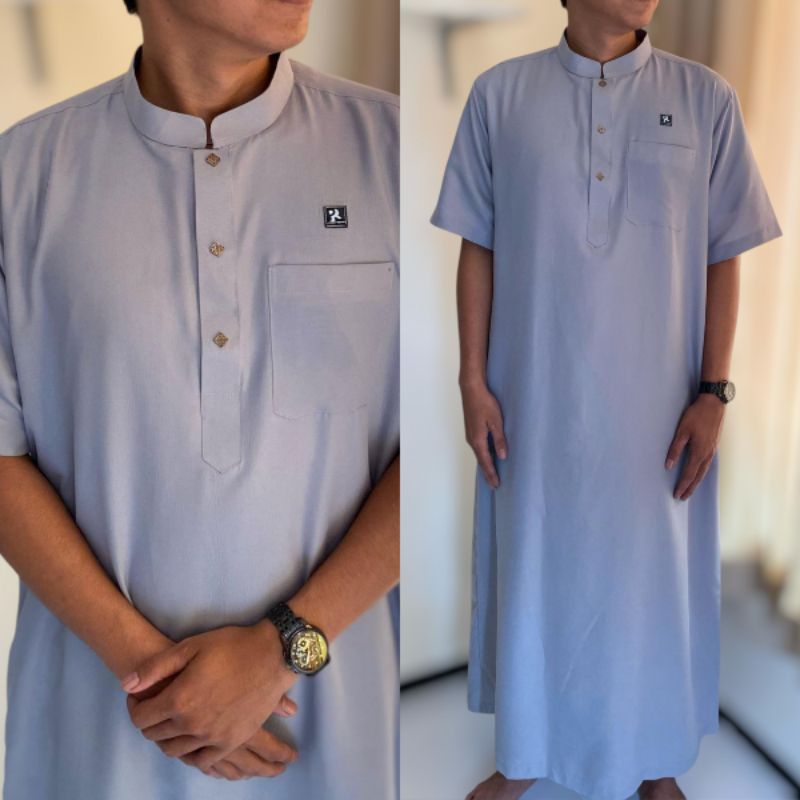 Gamis Afsheen Jubah Gamis Pria Dewasa Polos Lengan Pendek
