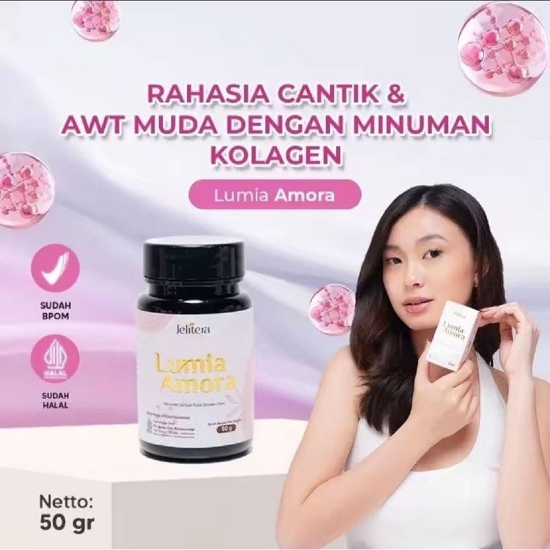JELITERA Lumia Amora Pemutih Badan Permanen Original Lumia Amora Collagen Drink Rasa Strawberry