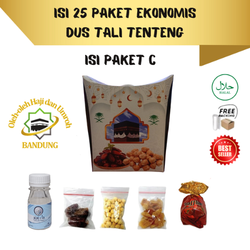 

Oleh Oleh Haji/Umroh 25pcs Paket C Dus Tali, Botol+Air zam zam, Kurma, Kacang, Kismis, Coklat Turki