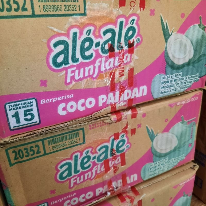 

ALE - ALE COCOPANDAN 180ML DUS ( 24 GELAS )