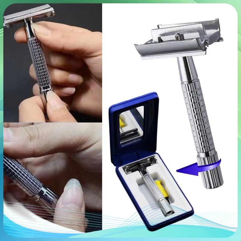 Alat Cukur Manual Stainless Cukur Manual Gagang Cukur Jenggot Alat Cukur Besi Jadul Safety Razor Gag