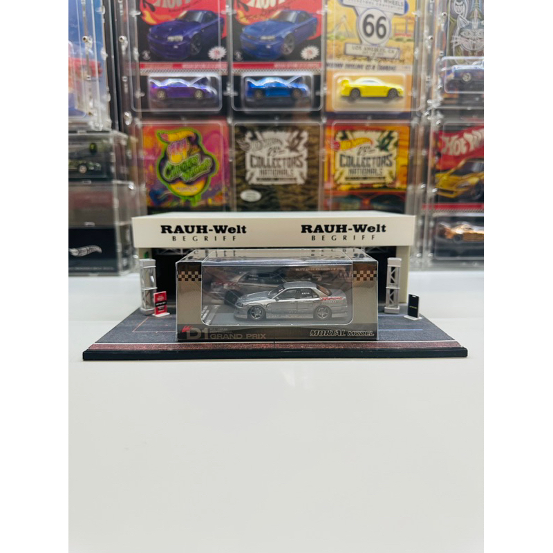 Mortal 1:64 Nissan Skyline URAS ER34 Drift Car Blitz D1 KS-660R 2002 Grey