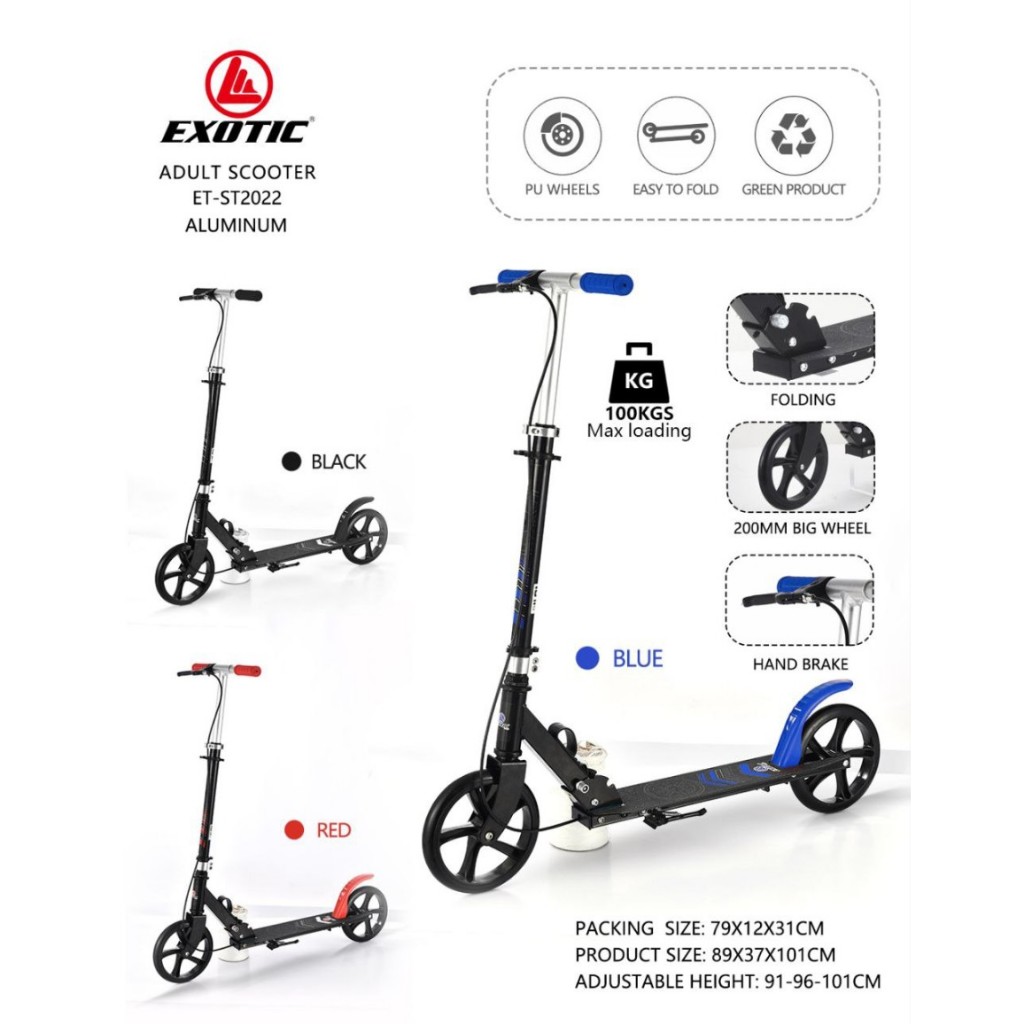 SKUTER ANAK  EXOTIC SCOOTER ST2022 (RODA BESAR) MIX