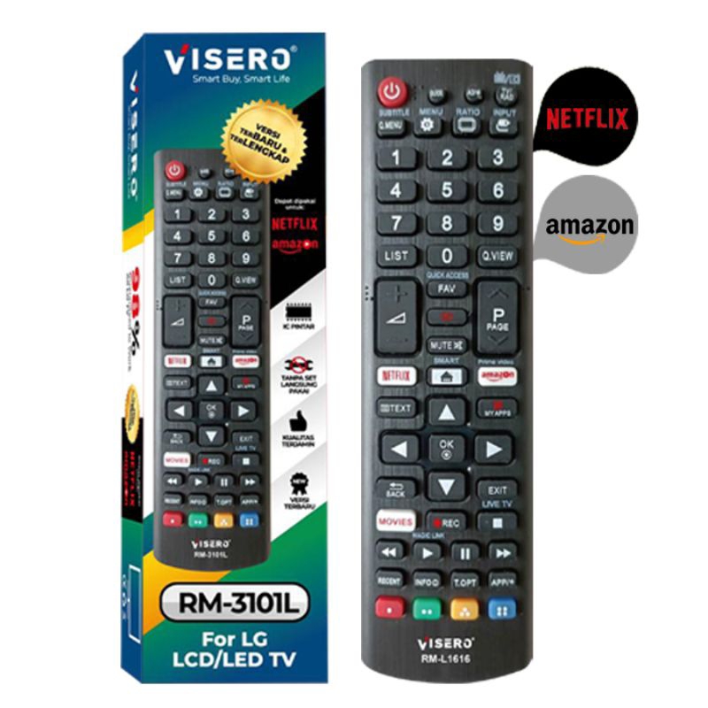 VISERO RM-3101L REMOTE TV LG LCD/LED SMART TV DIGITAL YOUTUBE NETFLIX UNTUK SEMUA TYPE TV LG