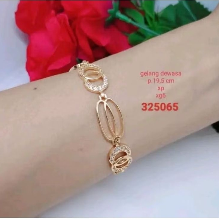 gelang rantai lapis emas simple fashion wanita dewasa remaja ibu muda