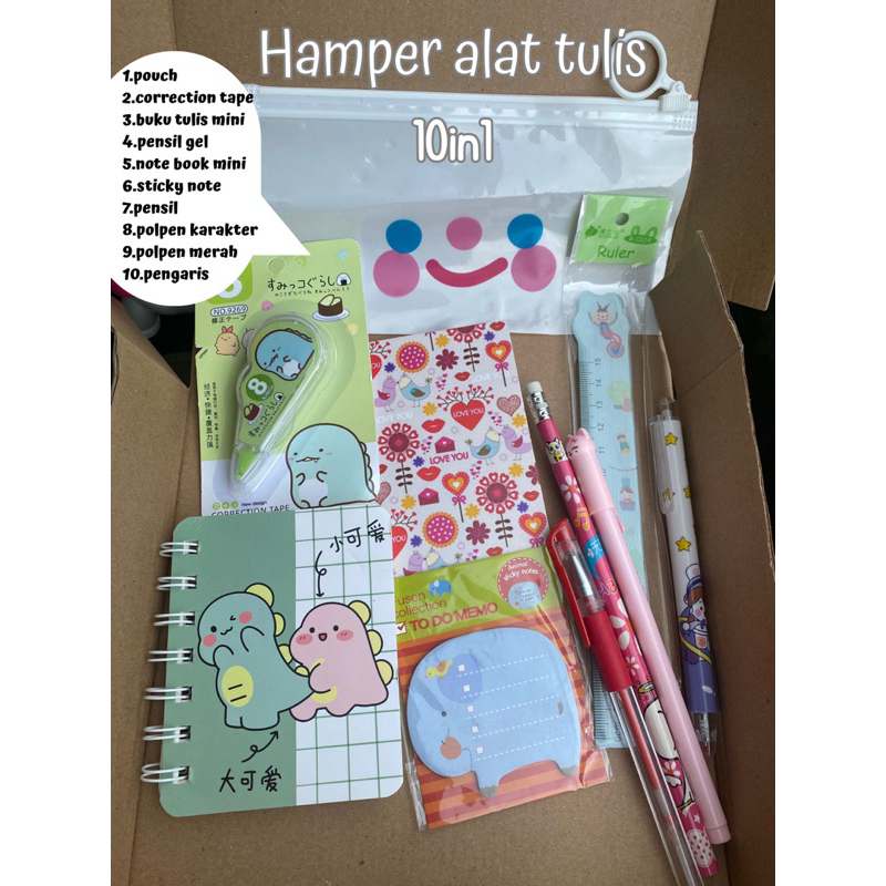 

hampers alat tulis gemes| Cute Stationery Set 10in1 – Perfect for Gifts & School Supplies!” lucu|Kado ultah kado wisuda|