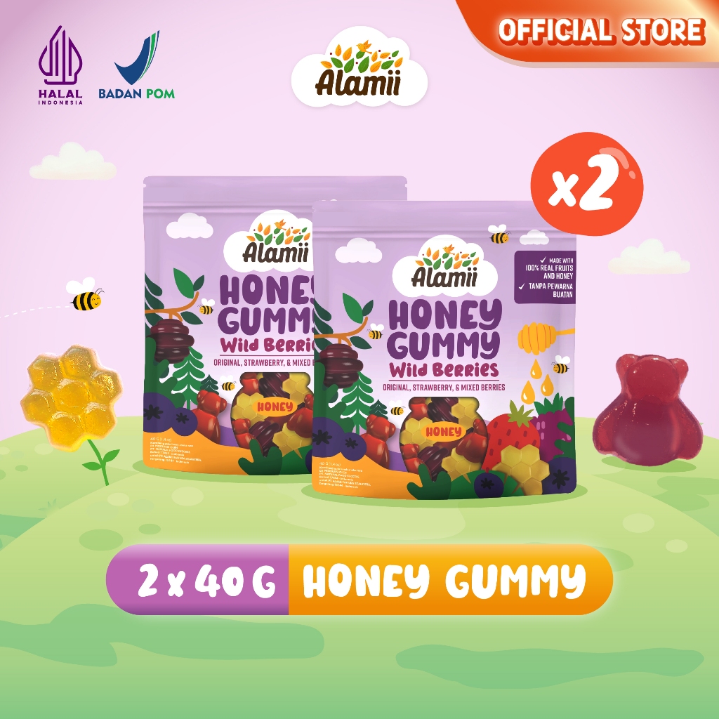 

PROMO ALAMIIVERSARY - Alamii Honey Gummy - Wild Berries (Pack of 2 x 40G)