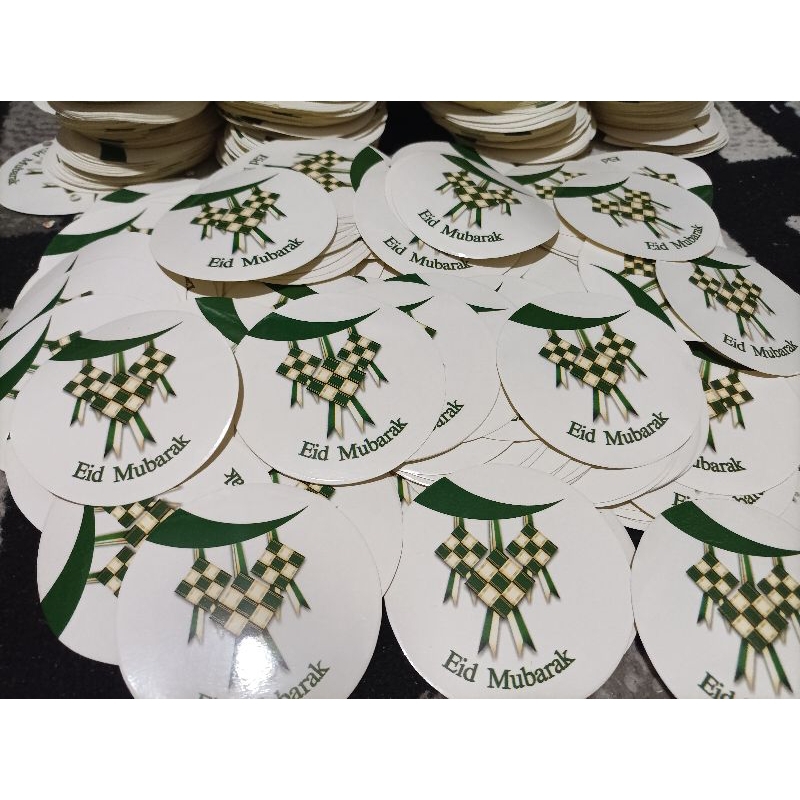 

Sticker Eid Mubarak 8cm putih @25pcs