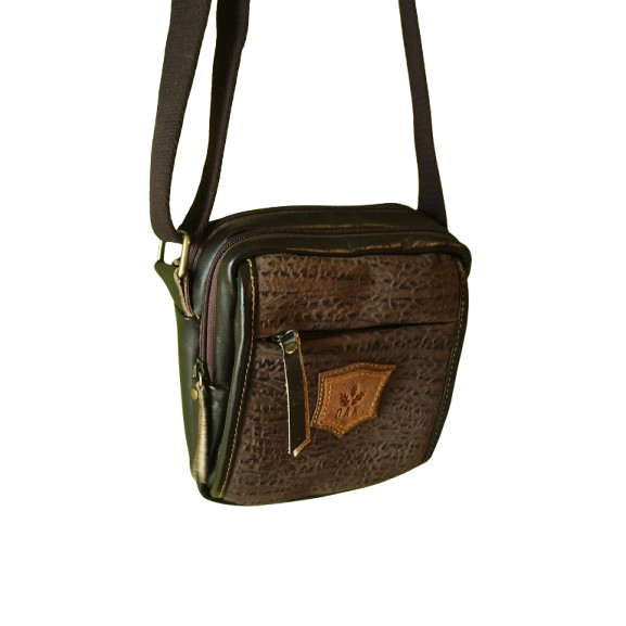 Oak Leather Gallery - Banggai tas slempang kecil kulit asli untuk pria
