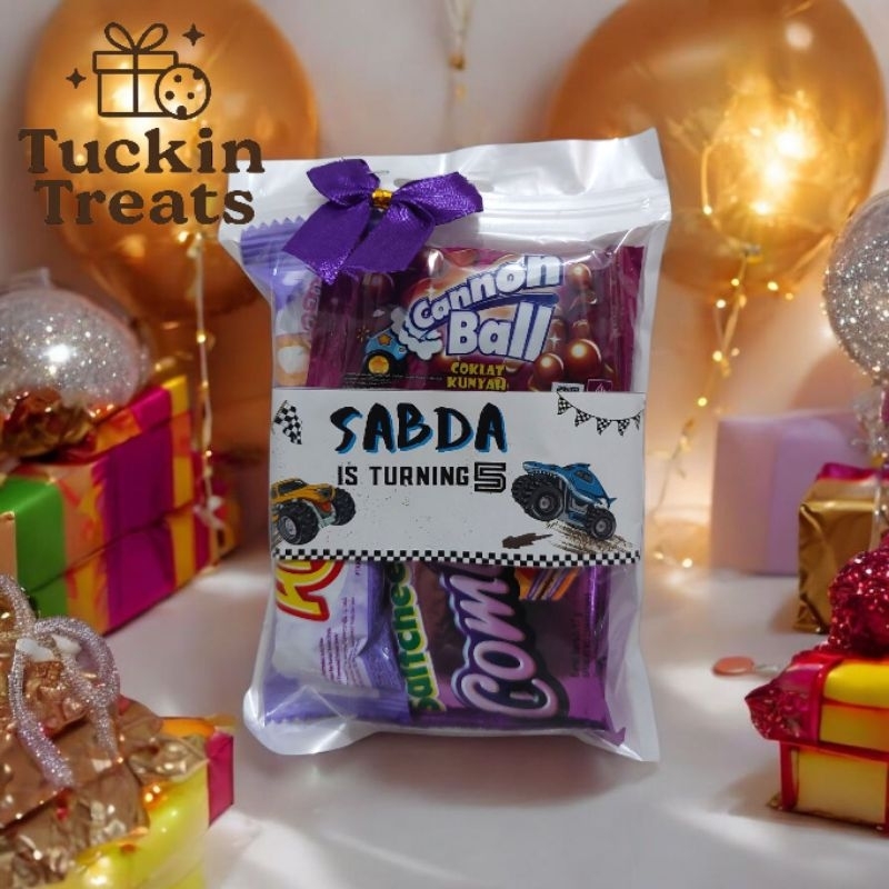 

Hampers Snack 3K PURPLE CARS| TreatBit Mini Gift Ziplock Pita | Bisa Custom Nama/Ucapan
