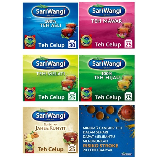 

Sariwangi teh celup melati / kurma & madu / teh hijau / jahe dan kunyit isi 25 pcs