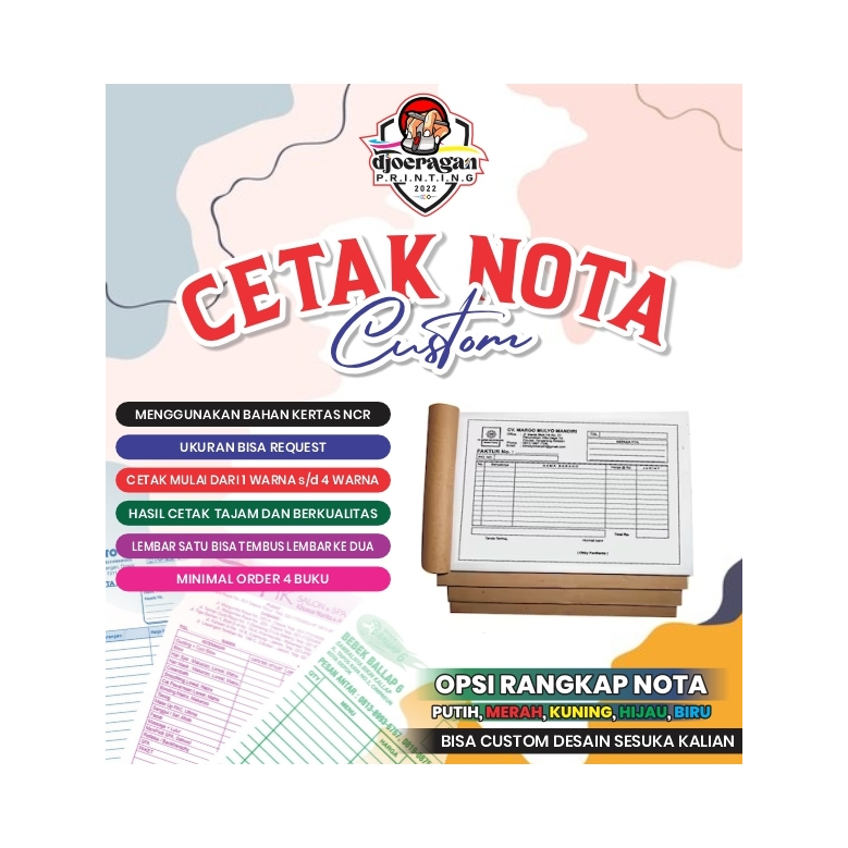 

Cetak Nota Custom / Nota Olshop / Ukuran Seperempat