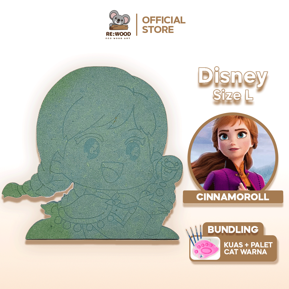 

Wood Painting Anna | Size L | DIY Melukis Karakter Kanvas Kayu Seri Disney Princess Lucu Imut