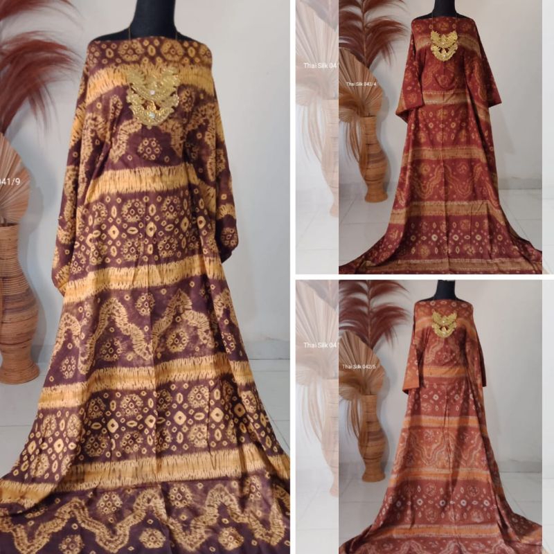 Bahan Kain Jumputan Palembang Premium 3 Meteran Thai Silk Dasar Batik Jemputan Couple Handmade