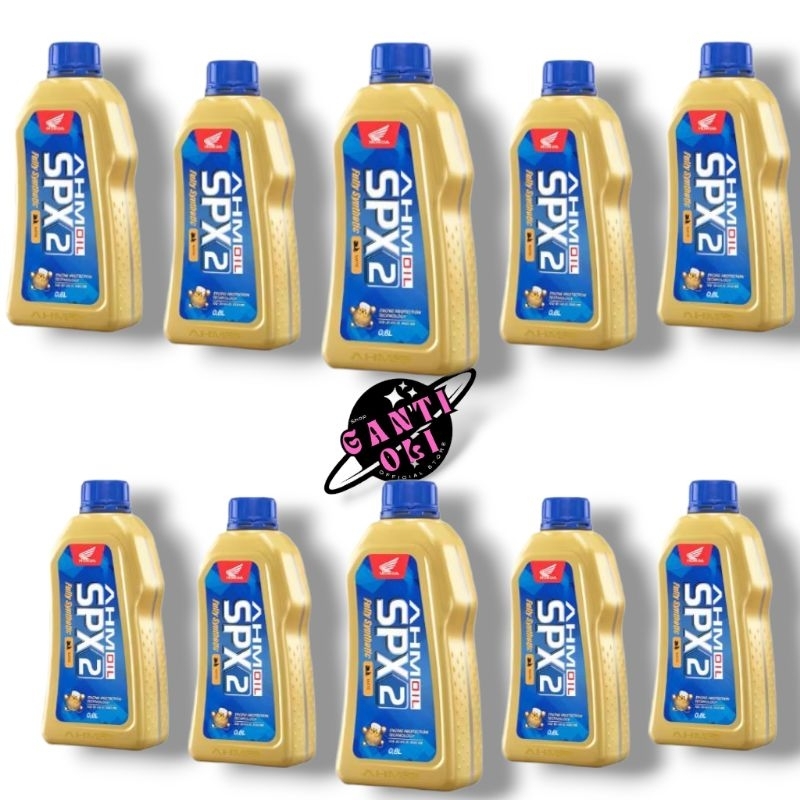 Paket Grosir 10 Botol Oli Motor SPX2 Matic 0,8L 800ml ID Barcode Kemasan Baru