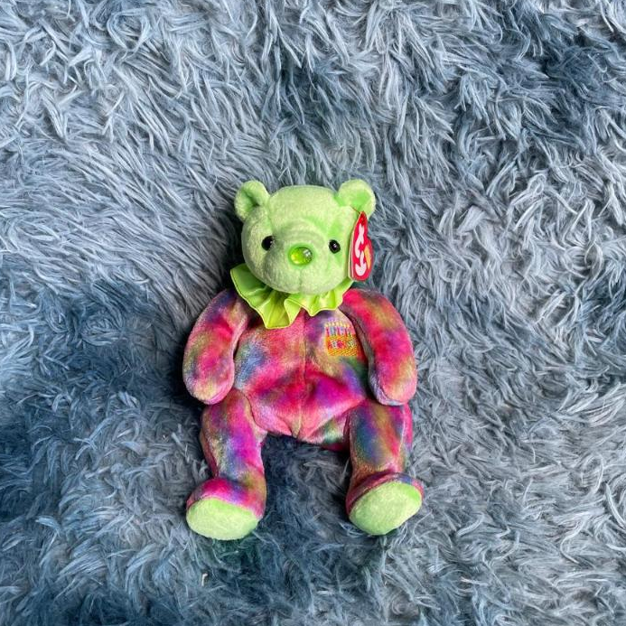 Boneka Vintage TY "August" the Birthday Bear (2001) - New Tag