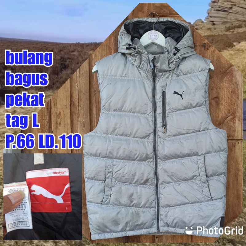 rompi vest gunung outdoor puffer gelembung tebal winter salju bulang bulu angsa puma