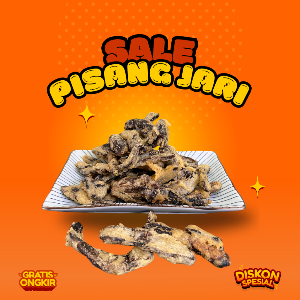 

Sale Pisang Jari Empuk Manis 250gr - Lezat dan Tradisional Food Snack Kering Camilan Cemilan Jajanan Crispy