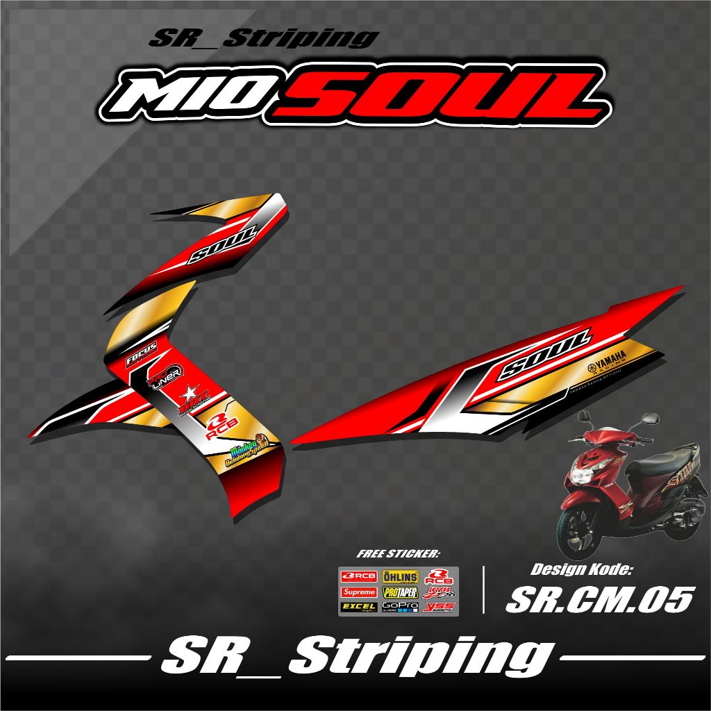 Striping Mio Soul Karbu / Variasi Mio Soul Karbu / Soul Mio Soul Lama / Stiker Mio Soul Karbu (  ELE