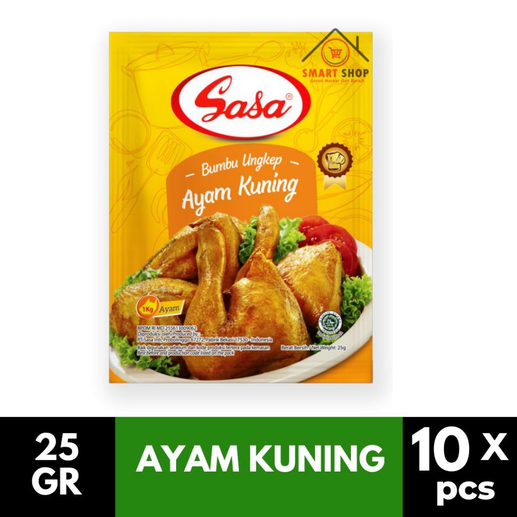 

10 PCS SASA Bumbu Marinasi Praktis Ungkep Ayam Kuning 25 Gr