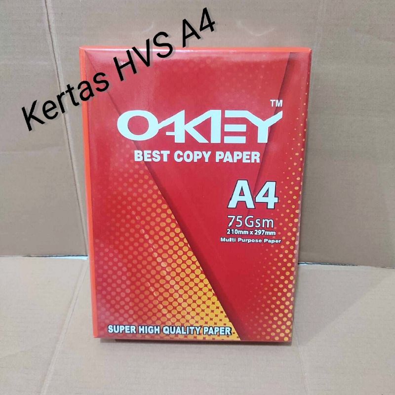 

1 Rim Kertas HVS A4 75 Gram Okey Isi 500 Lembar ( Packing Aman )