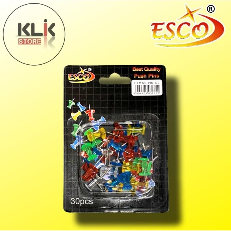 

Push Pin Esco Warna Warni / Paku Jarum Tekan Mading