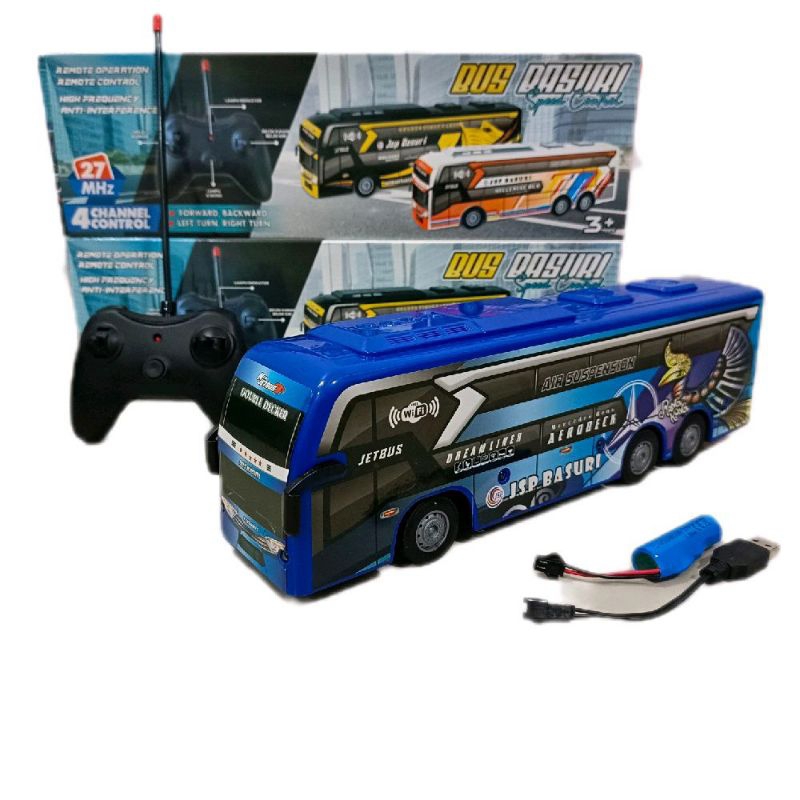 BIG SALE mainan Rc bus basuri telolet bus rosalia indah po haryanto baterai charging / mainan bus