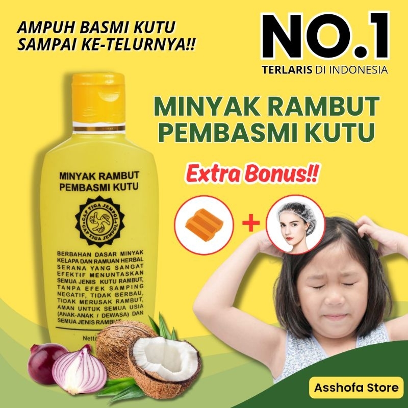 [PROMO] Obat Kutu Rambut Paling Ampuh | Basmi Kutu dan Telur | Minyak Rambut Pembasmi Kutu Cap Tiga 