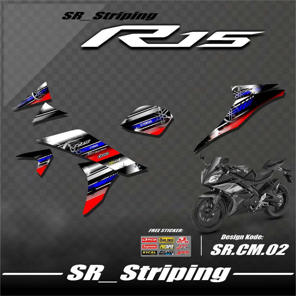 Sticker Striping R15 V2 / Variasi R15 V2 / Yamaha R15 V2 / Stiker R15 V2 / Striping Motor R15 V2 Ker