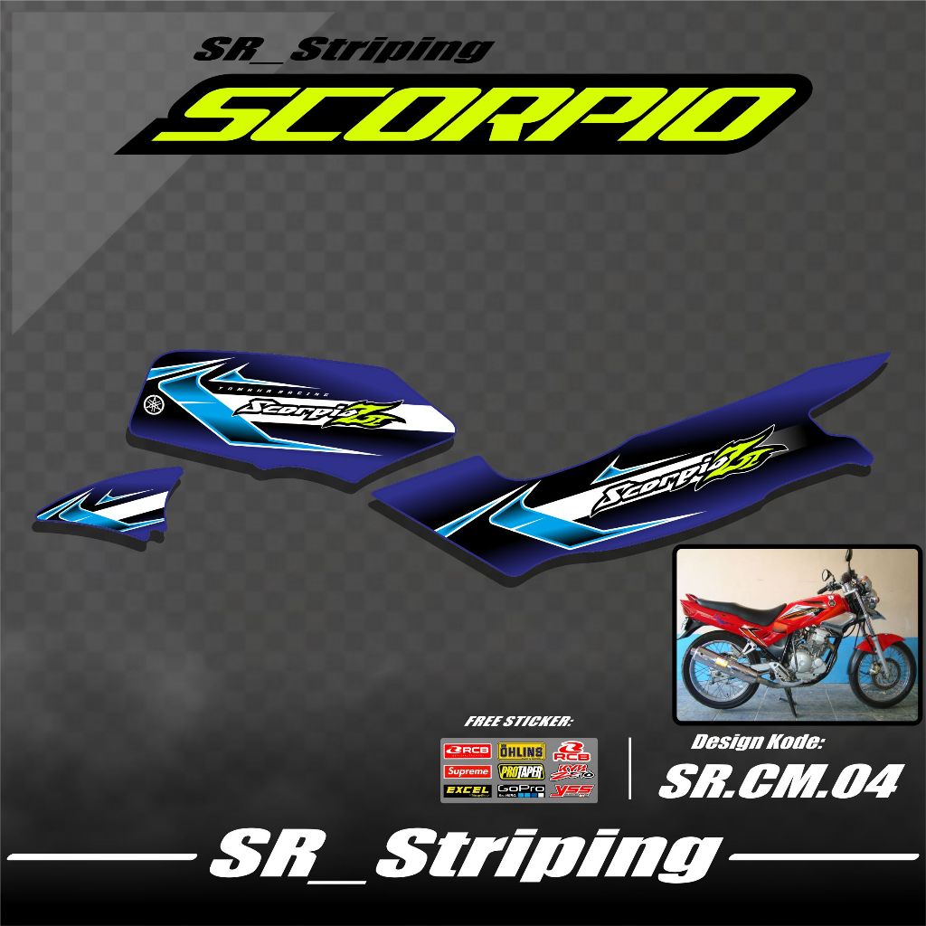 Striping Scorpio Steko / Variasi Scorpio Steko / Scorpio Steko / Stiker Scorpio Lama ( Elegan ) Stri