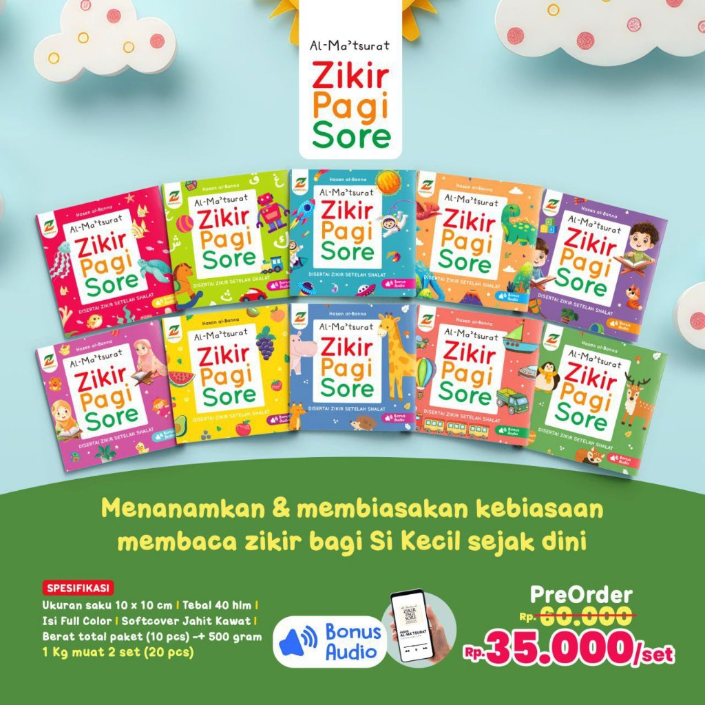 (KidBookStore) 1 Set Isi 10 Al Matsurat Anak - Zikir Pagi Sore Setelah Shalat | Ziyad Books