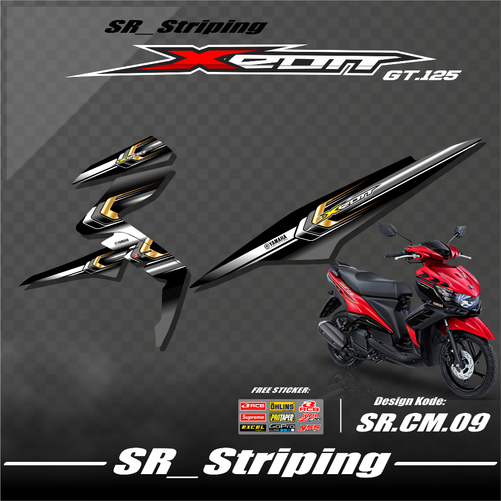 Striping XEON GT 125 / Stiker XEON GT 125 / Variasi XEON GT 125 / Anti Luntur Gratis Stiker Sponsor 