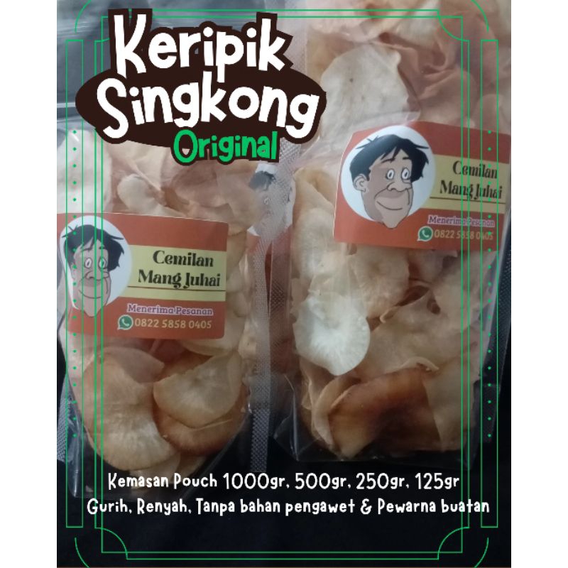 

Keripik singkong original mang juhai kemasan pouch