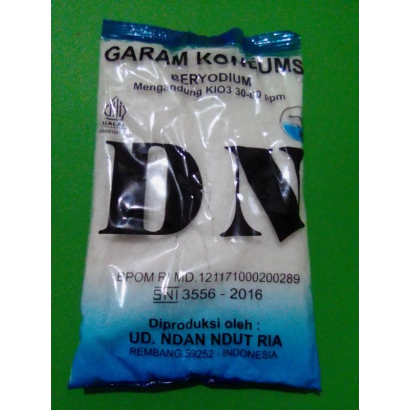 

Garam dapur/meja/konsumsi beryodium 85 gr. Harga untuk 5 kemasan.